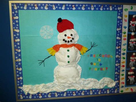 Puffy Snowman Bulletin Board Snowman Bulletin Board Preschool