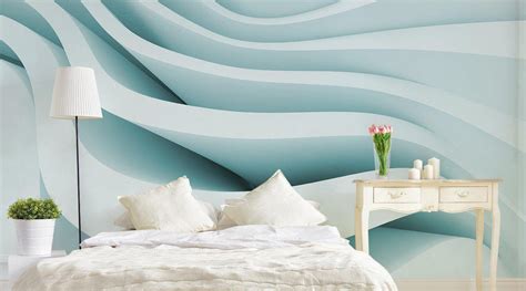 Blue Abstract Architecture Waves Wall Mural Eazywallz