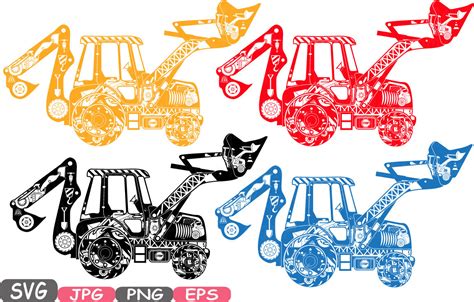 Digger Excavator Silhouette Svg File Cutting Files Stickers Builders