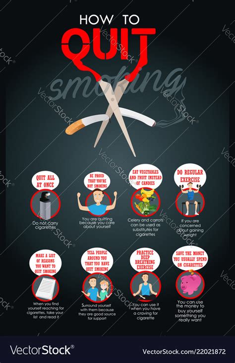 how to quit smoking infographic royalty free vector image