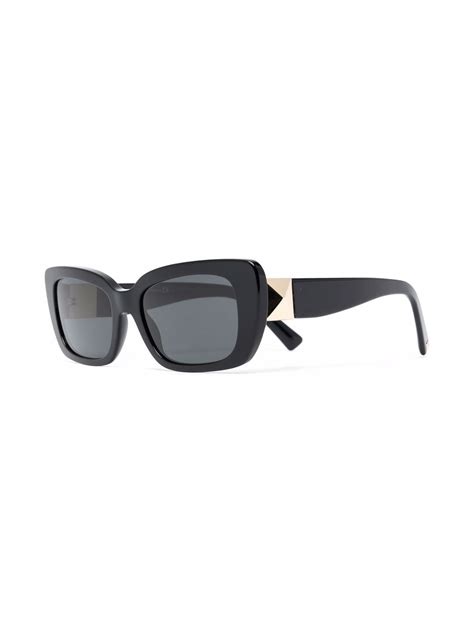 Valentino Eyewear Roman Stud Square Frame Sunglasses Farfetch
