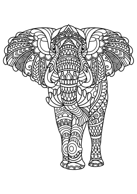 Livre Gratuit Elephant Eléphants Coloriages Difficiles Pour Adultes