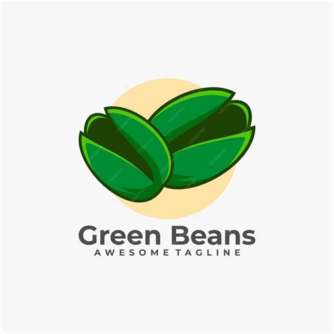 Premium Vector Green Beans Logo Design Illustration