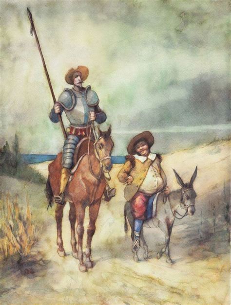 Don Quijote De La Mancha In His Uniform Carlista Y Sancho Panza Augusto