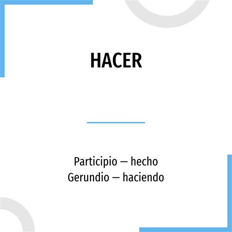 Conjugaci N Hacer Verbo Espa Ol En Todos Los Tiempos Y Formas