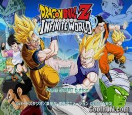 Check spelling or type a new query. DragonBall Z - Infinite World ROM (ISO) Download for Sony Playstation 2 / PS2 - CoolROM.co.uk