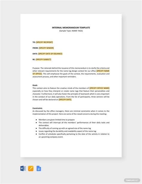 Sample Internal Memo To Employees Template Google Docs Word Apple Pages Pdf Template Net
