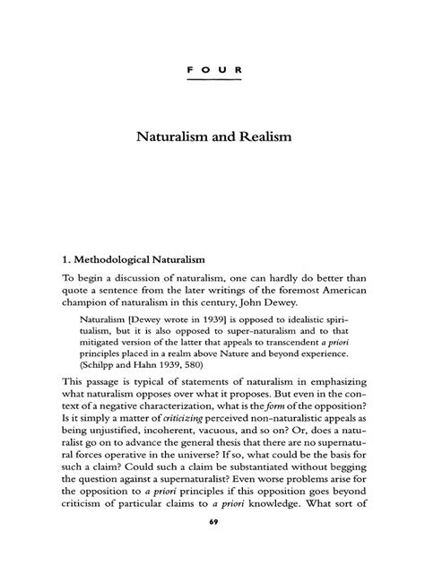 Naturalism And Realism Pdf Naturalism Philosophy Pragmatism