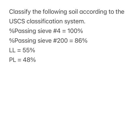 Solved Classify The Following Soil According To The Uscs Chegg Com
