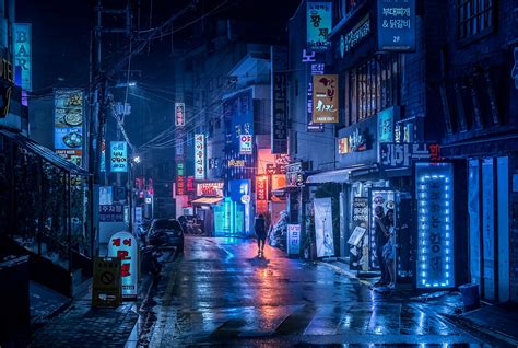 A Midnight Walk Through The Neon Hued Streets Of Asian Cities By Marcus