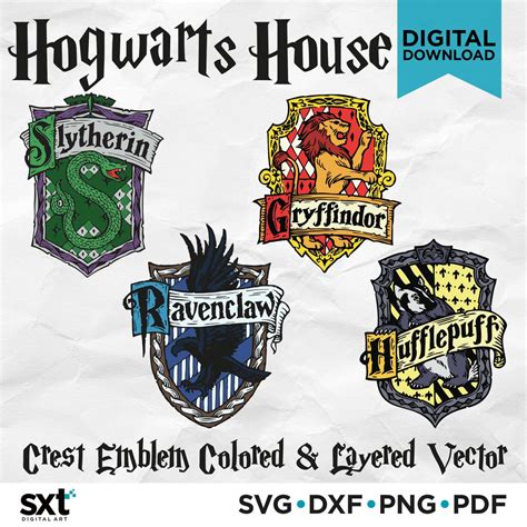 Hogwarts House Svg Crest Emblem Svg Harry Potter Svg Etsy