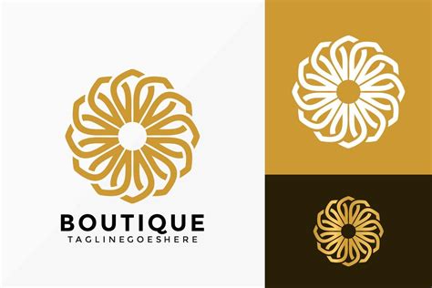 Luxury Flower Boutique Logo Vector Design Brand Identity Emblem
