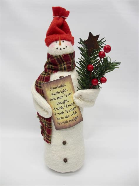 Primitive Snowman Snowman Doll Winter Decoration Table Etsy