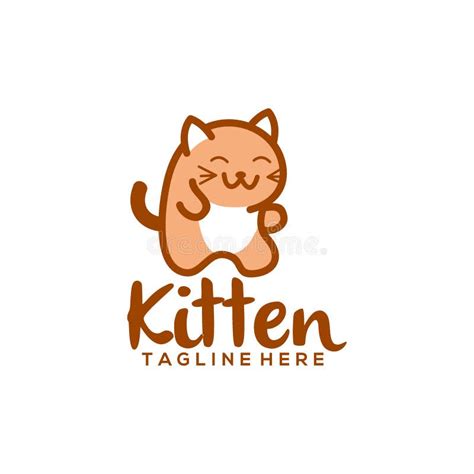 Creative Kitten Logo Design Vector Art Logo Stock Illustration