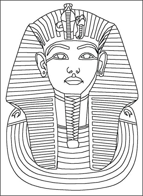 King Tut Tutankhamun Ancient Coloring Drawing Egypt Pharaoh Colouring