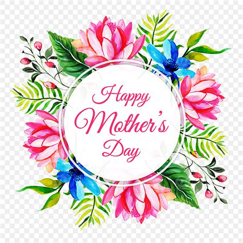 Watercolor Happy Mothers Day Floral Frame Background Floral Vector
