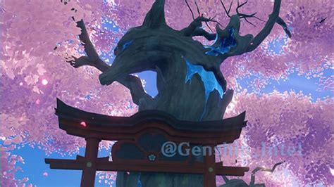 Genshin Impact Leaks Inazumas Sacred Sakura Tree To Unlock The Map In