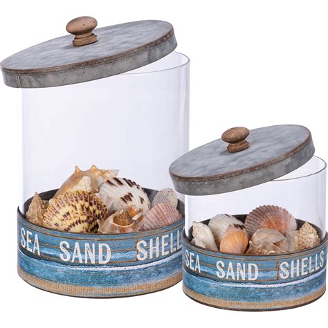 Sea Sand Shells Canister Set Primitives By Kathy