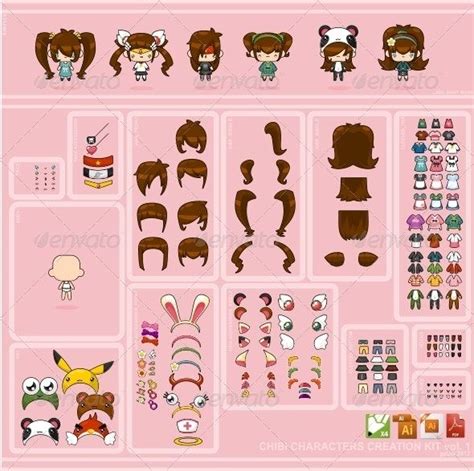 Chibi Characters Creation Kit Vol 1 By Pzuh Graphicriver Paper