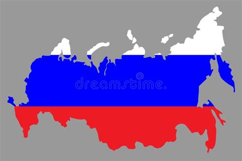 Russia Map In Russian Flag Russian Federation Vector Map Vector