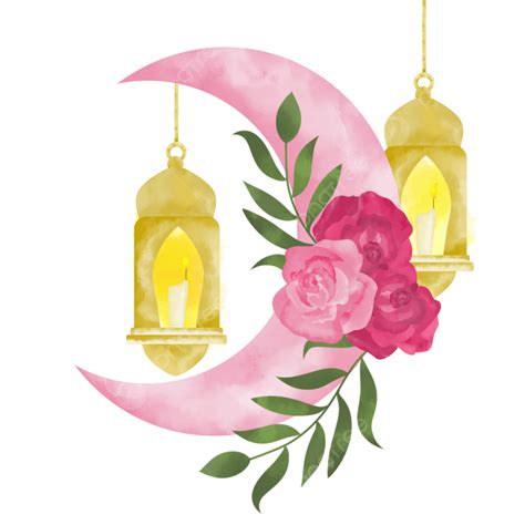 Ramadan Lantern Png Transparent Ramadan Watercolor With Rose Flowers