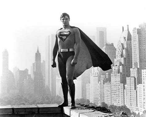 Christopher Reeve Iconic 1978 Superman Pose Against New York Skyline