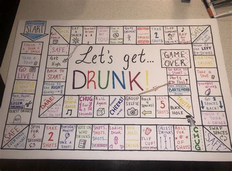 Lets Get Drunk Party Board Game Etsy