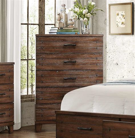 Abbyson hendrick distressed black wood 6 piece bedroom set. Homelegance Brazoria Bedroom Set - Distressed Natural Wood ...
