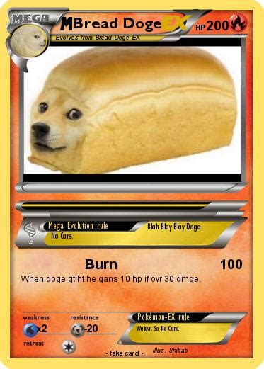 Pokémon Bread Doge 6 6 Burn My Pokemon Card