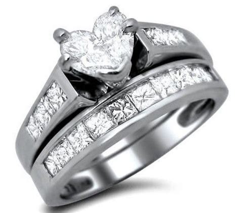 Heart Shaped Diamond Wedding Rings Sets Wedding And Bridal Inspiration Diamond Wedding Rings