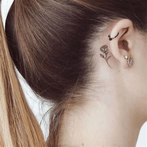 20 Rose Tattoo Ideas That Are Cute Af Society19 Behind Ear Tattoos