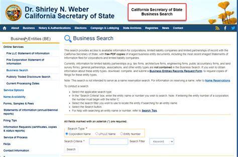 California Secretary Of State Business Search Step By Step
