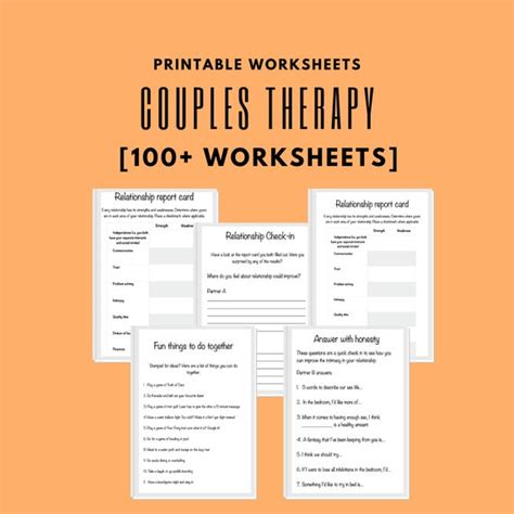 Couples Therapy Worksheet Template And Example Free Pdf Download Worksheets Library