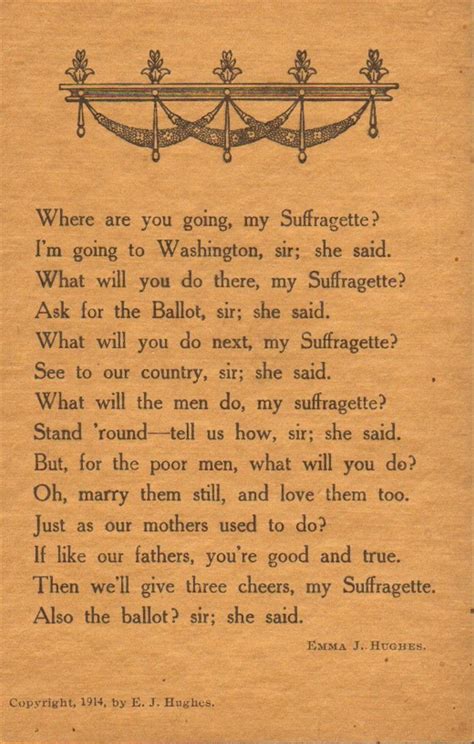 Postcard Emma J Hughes Poem 1914 · Ann Lewis Womens Suffrage Collection Text Set