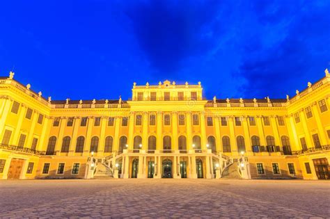 Schonbrunn Palace On Twillight Scene In Vienna Editorial Stock Image