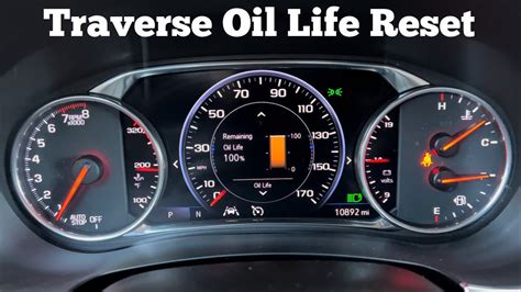 How To Reset The Oil Life On A 2018 2023 Chevy Traverse Oil Change