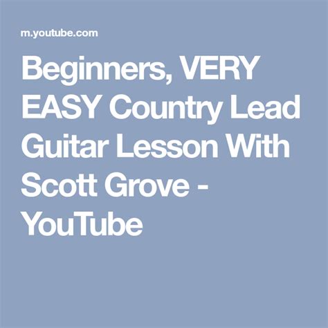 In the modern music era, country music has become widely popular among all ages of listeners more than any time in music. Beginners, VERY EASY Country Lead Guitar Lesson With Scott Grove - YouTube | Lead guitar lessons ...