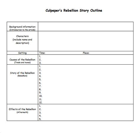 Free 9 Story Outline Samples In Pdf Ms Word