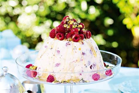 Who said canapes had to be. Raspberry & pistachio ice-cream pudding