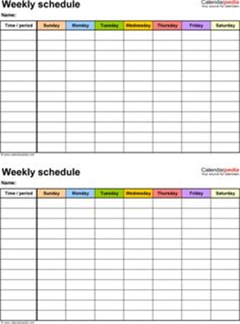 Mayonnaise was sure to make an appearance in at least one of the salads! Weekly schedule template for Word version 1: landscape, 1 ...