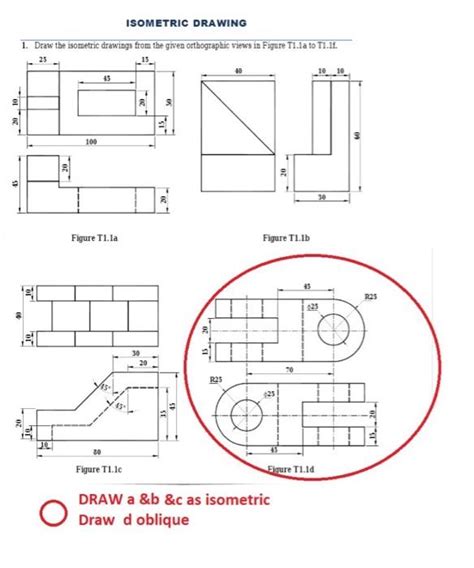 Solved Isometric Drawing 1 Draw The Isometric Drawings From