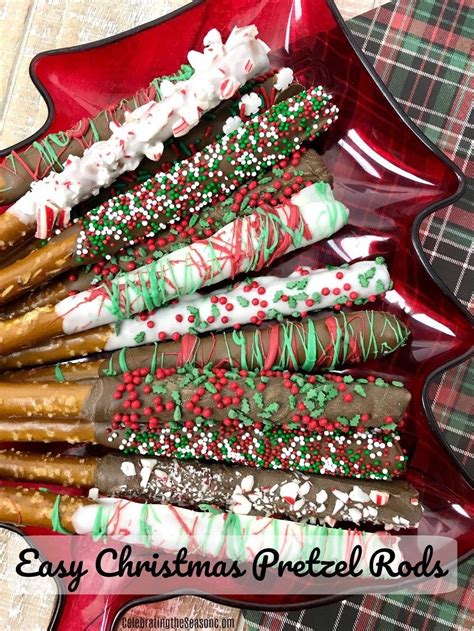 Easy Christmas Treat Recipe Christmas Pretzel Rods Celebrating The