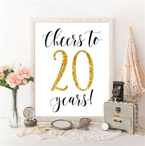 Twenty is a tough age because while your loved one is officially an adult, she the most important thing to consider when choosing a 20th birthday gift idea is what stage of life she's in. Cheers to 20 years 20th birthday 20th anniversary 20th wedding anniversary 20 birthday party ...