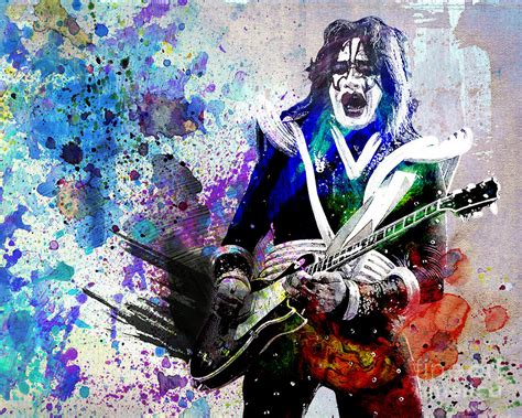 Ace Frehley Kiss Original Painting Print Painting By Ryan Rock Artist