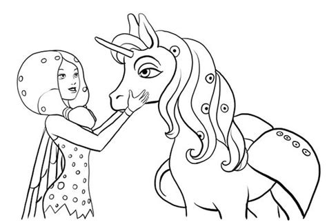 Mia And Onchao Unicorn From Mia And Me Cartoon Coloring Sheet Nick Jr