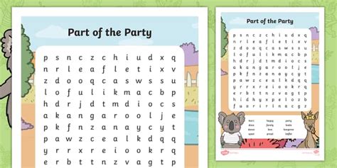 Part Of The Party Word Search Teacher Made Twinkl