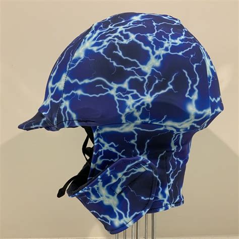 Winter Helmet Cover Blue Lightning Buggez Bugeyes