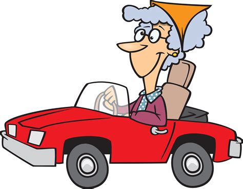 Download Old Lady Driver Cartoon Clipart Png Download Old Lady In