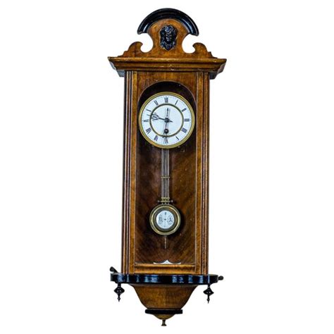 19th Century Wall Clock In A Walnut Case At 1stdibs