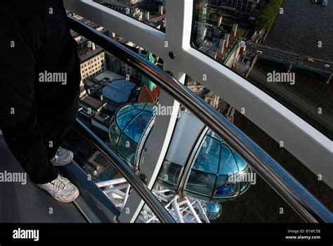 Inside London Eye Capsule London Uk Stock Photo Alamy
